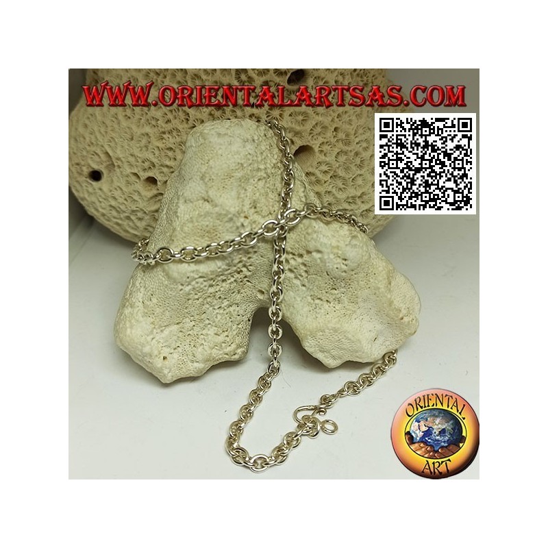Collar de plata 925 ‰ con anillos redondos lisos perpendiculares de 57,5 ​​cm x 5 mm
