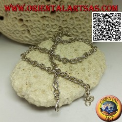 Collar de plata 925 ‰ con anillos redondos lisos perpendiculares de 57,5 ​​cm x 5 mm