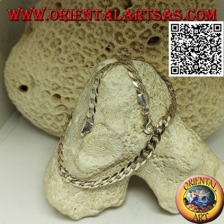 925 ‰ Silberkette mit 62 cm x 5,5 mm x 1 mm Diamant-Groumette-Kette
