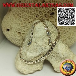 925 ‰ silver necklace with 62 cm x 5.5 mm x 1 mm diamond groumette chain