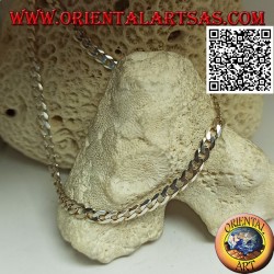 Collier en argent 925 ‰ avec chaîne groumette diamant de 62 cm x 5,5 mm x 1 mm