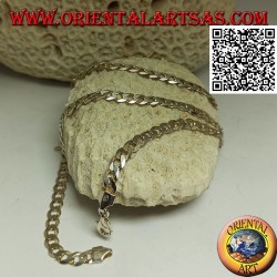 Collar de plata 925 ‰ con cadena Groumette de diamantes de 62 cm x 5,5 mm x 1 mm