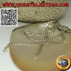 925 ‰ Silberkette mit 62 cm x 5,5 mm x 1 mm Diamant-Groumette-Kette