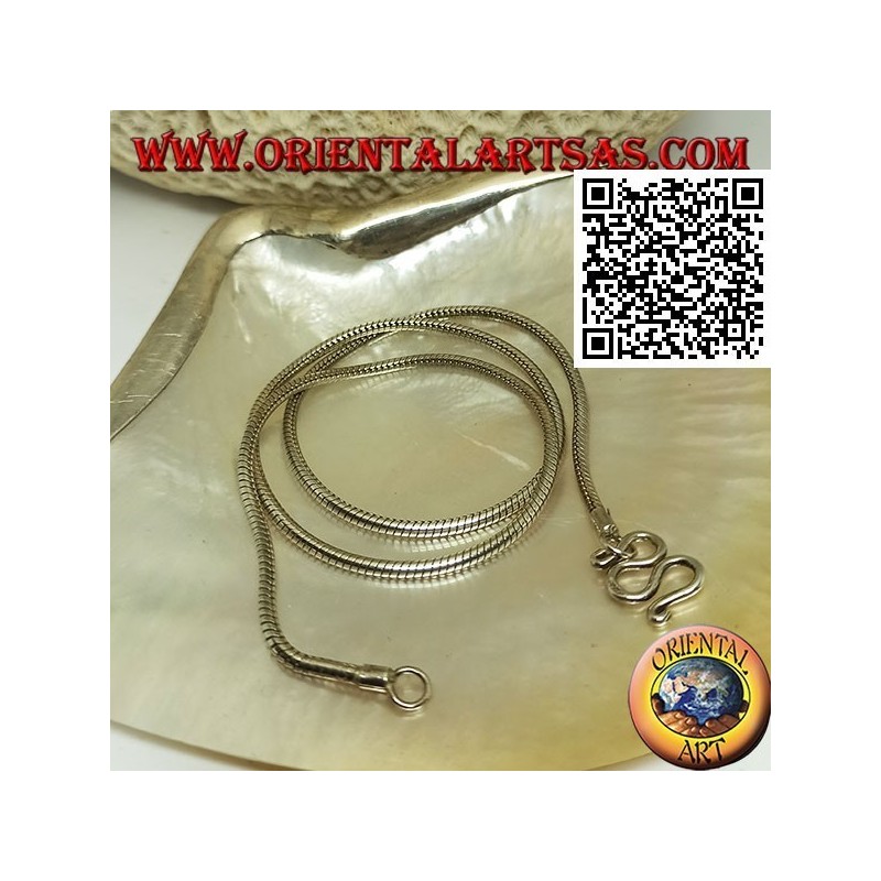 Collar de eslabones de serpiente de 47,5 cm x 2 mm en plata 925 ‰