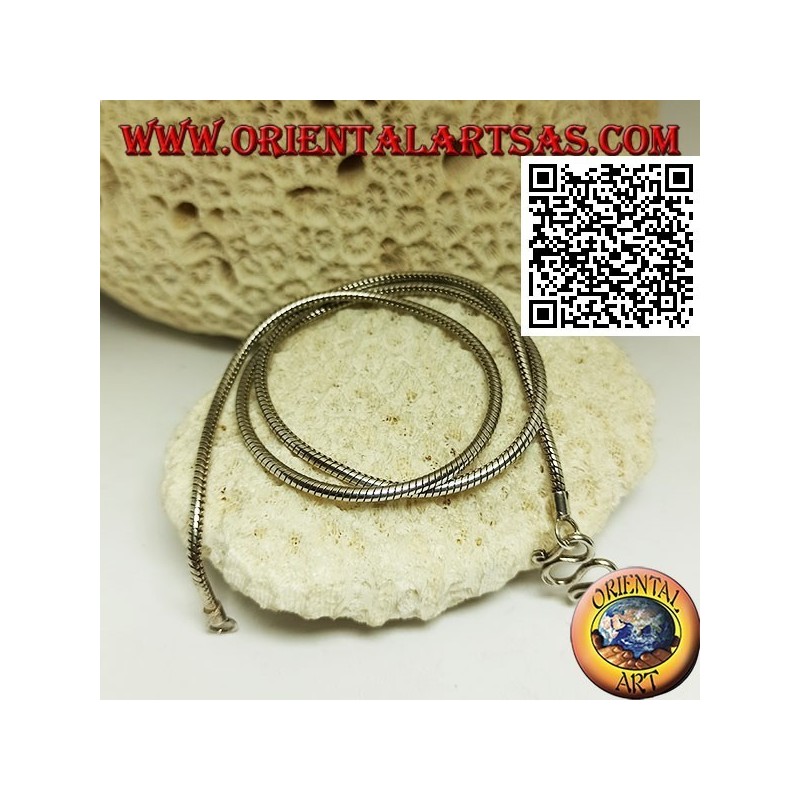 47,5 cm x 2 mm große Schlangengliederkette aus 925 ‰ Silber