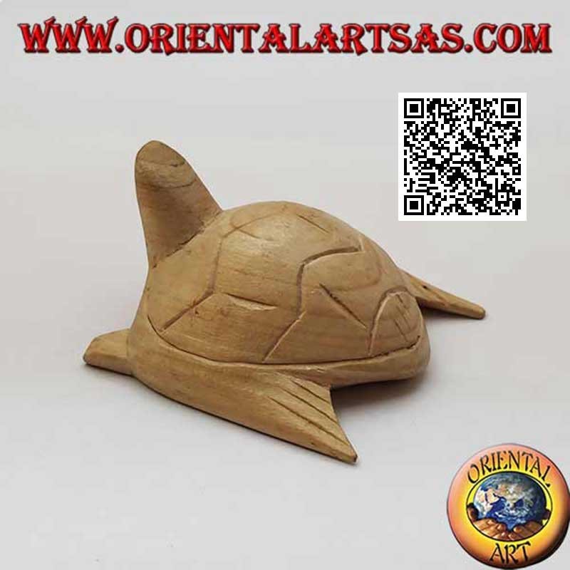 Tortuga marina Caretta en madera de hibisco de 7 cm