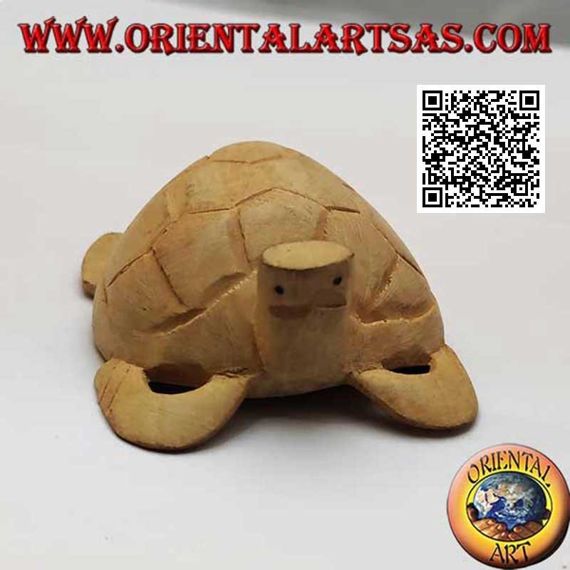 Unechte Karettschildkröte mit gebogenen Beinen aus 9 cm Hibiskusholz