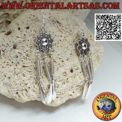 Silver earrings with...