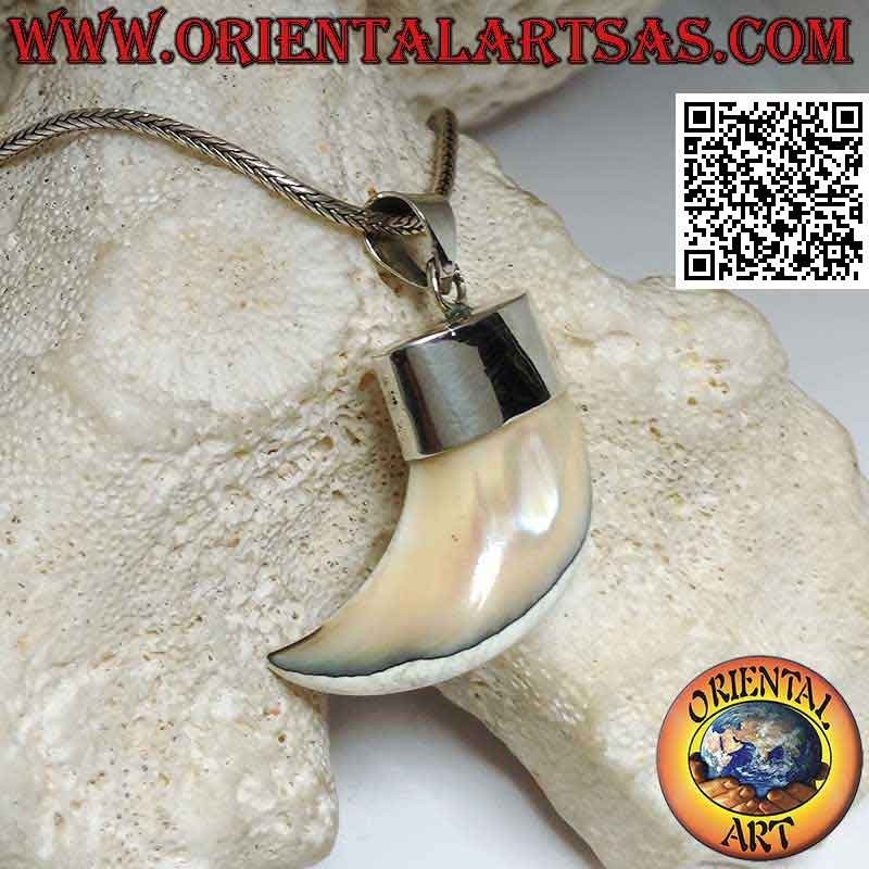 Ciondolo in argento a corno di madreperla Calliostoma grande