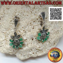 Orecchini in argento, fiore...