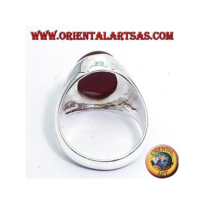 Silberring mit Karneol-Cabochon oval