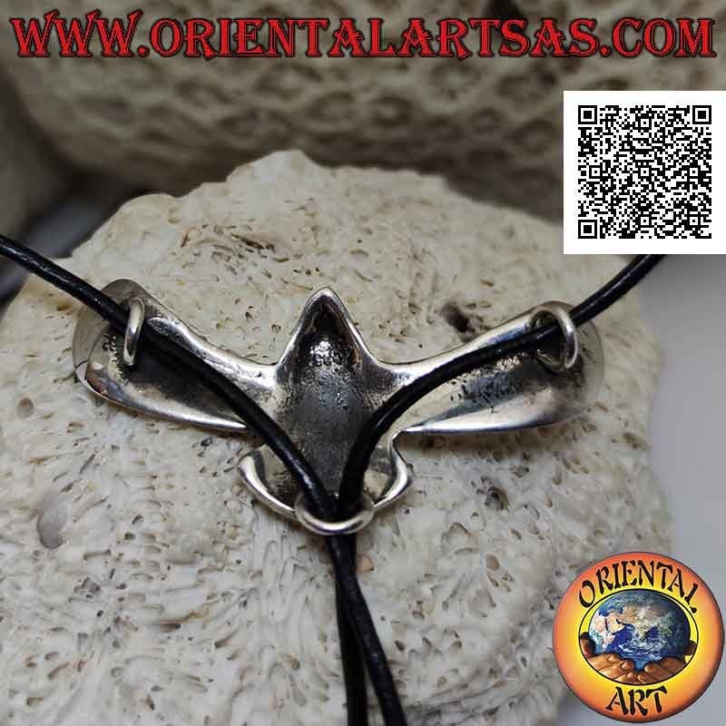 Ciondolo in argento bolo cravatta dei nativi indiani d'America a forma di aquila reale in volo (vista dall'alto)