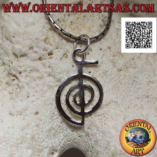 Colgante de plata en forma de Cho Ku Rei, el primer símbolo de poder de Reiki