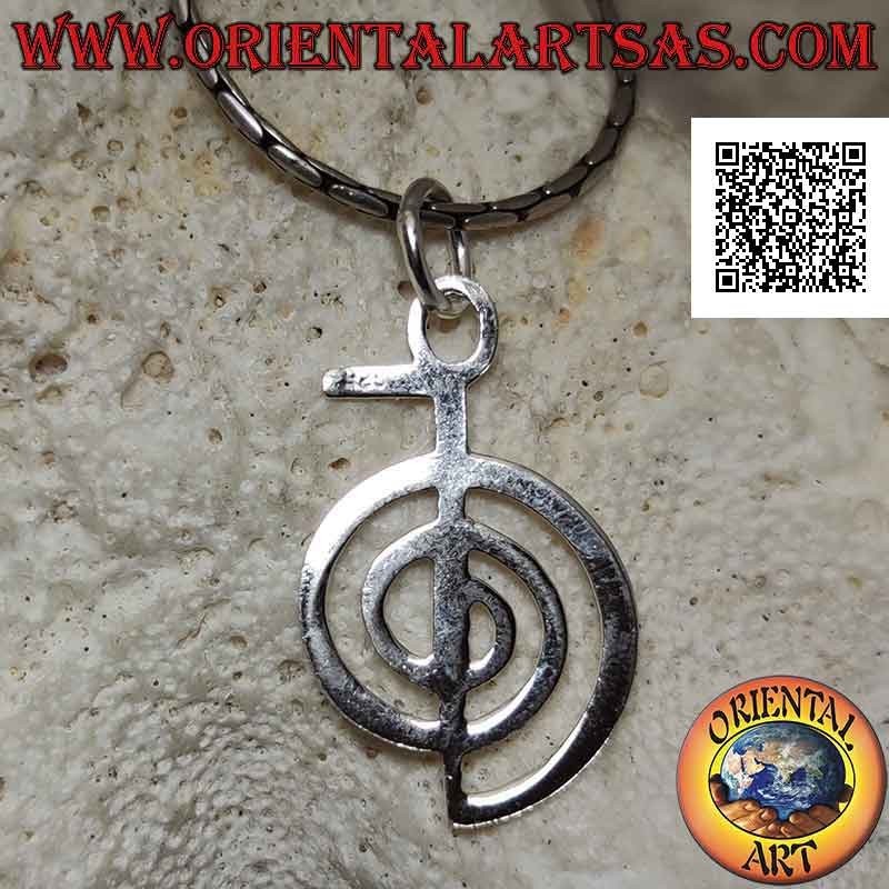 Colgante de plata en forma de Cho Ku Rei, el primer símbolo de poder de Reiki