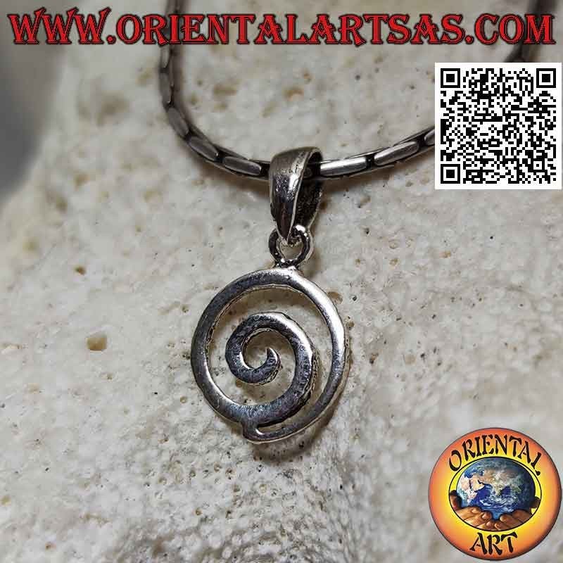 Small smooth spiral shape silver pendant