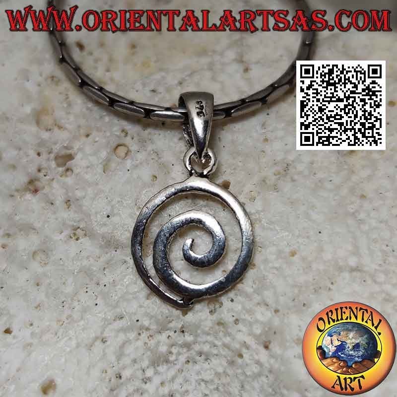 Small smooth spiral shape silver pendant