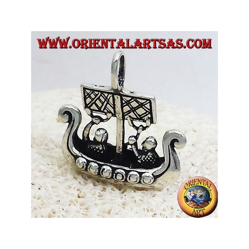 Pendant Viking Ship dimensional Libjars silver