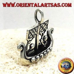 ciondolo Nave vichinga Libjars tridimensionale in argento