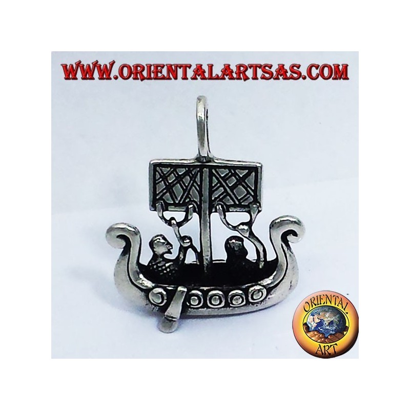 Pendant Viking Ship dimensional Libjars silver