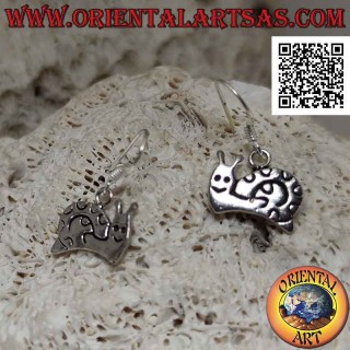 Pendientes de palanca de plata con perfil caracol