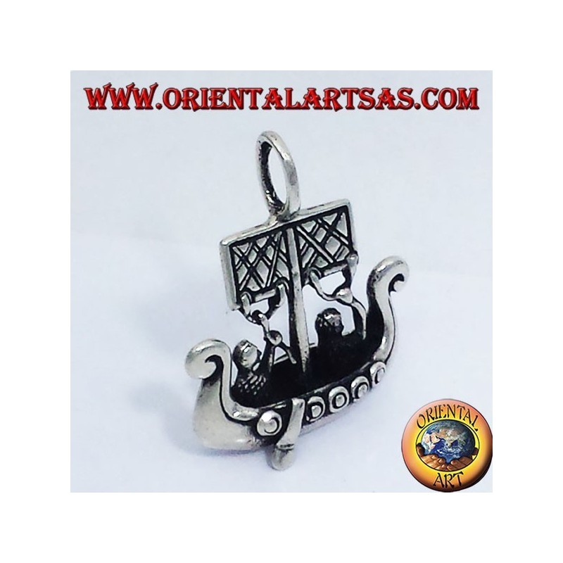Pendentif Bateau à Voile Vikinga - Argent Sterling 925‰ - 2,9g - Neuf