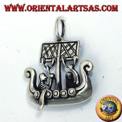 ciondolo Nave vichinga Libjars tridimensionale in argento