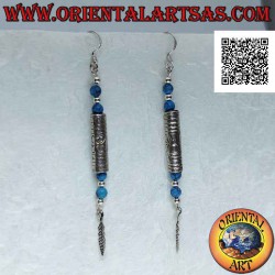 Orecchini in argento a tubo...