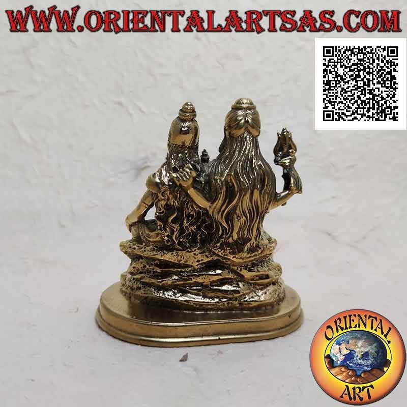 10 cm Messing Familienskulptur mit Ganesh "der Elefantengott", "Parvati" und "Siva" (Shiva)