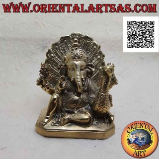 Sculpture en laiton de 11 cm représentant Ganesh "le dieu éléphant" assis