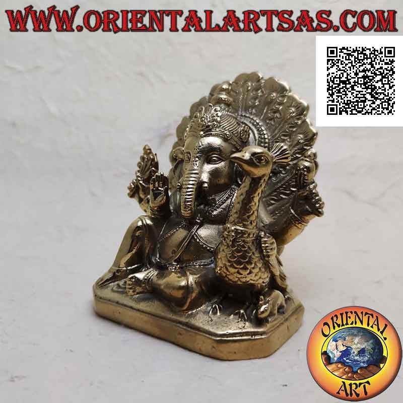 11 cm brass sculpture of Ganesh "the elephant god" sitting