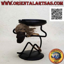Wrought iron ashtray,...