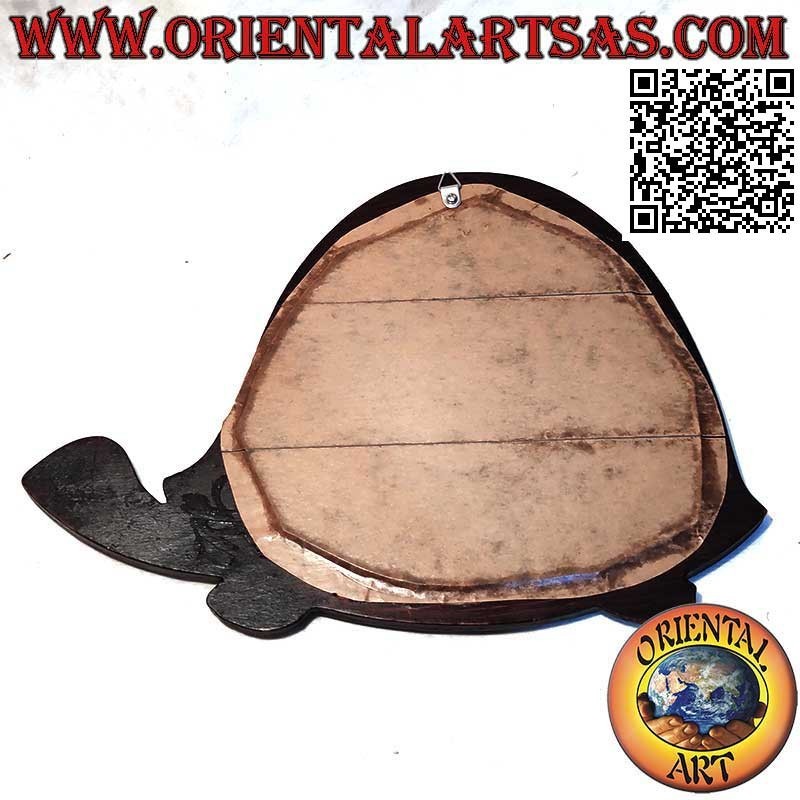 Wandspiegel, die Schildkröte von Hand aus mahagonifarbenem MDF