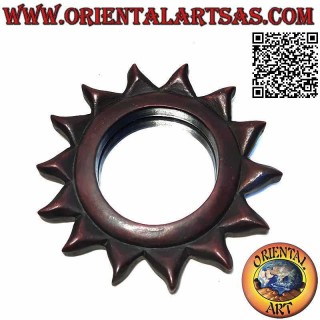 Wandspiegel, runde Sonne von Hand aus Mahagoni MDF (18 cm)