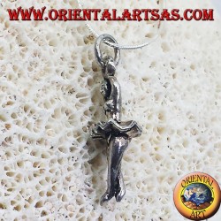 bailarina de ballet colgante de plata