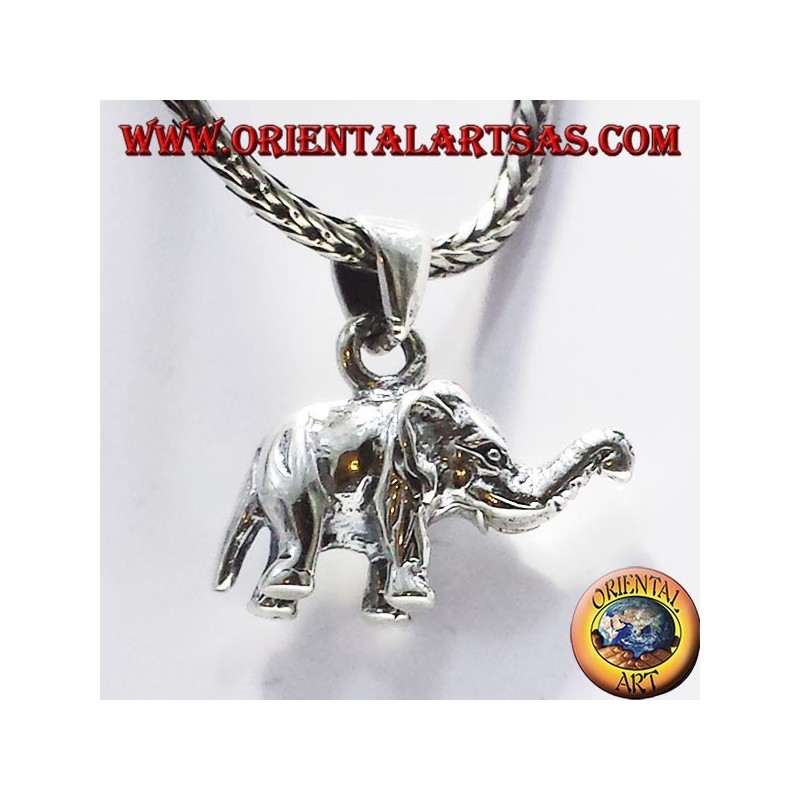 Ciondolo Elefante tridimensionale in argento