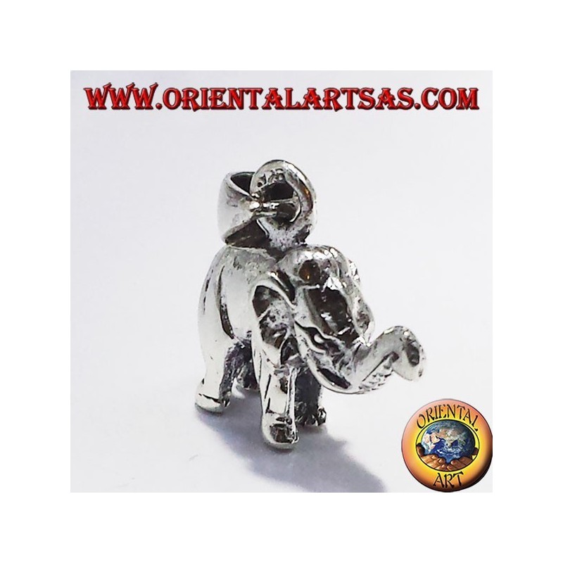 Ciondolo Elefante tridimensionale in argento