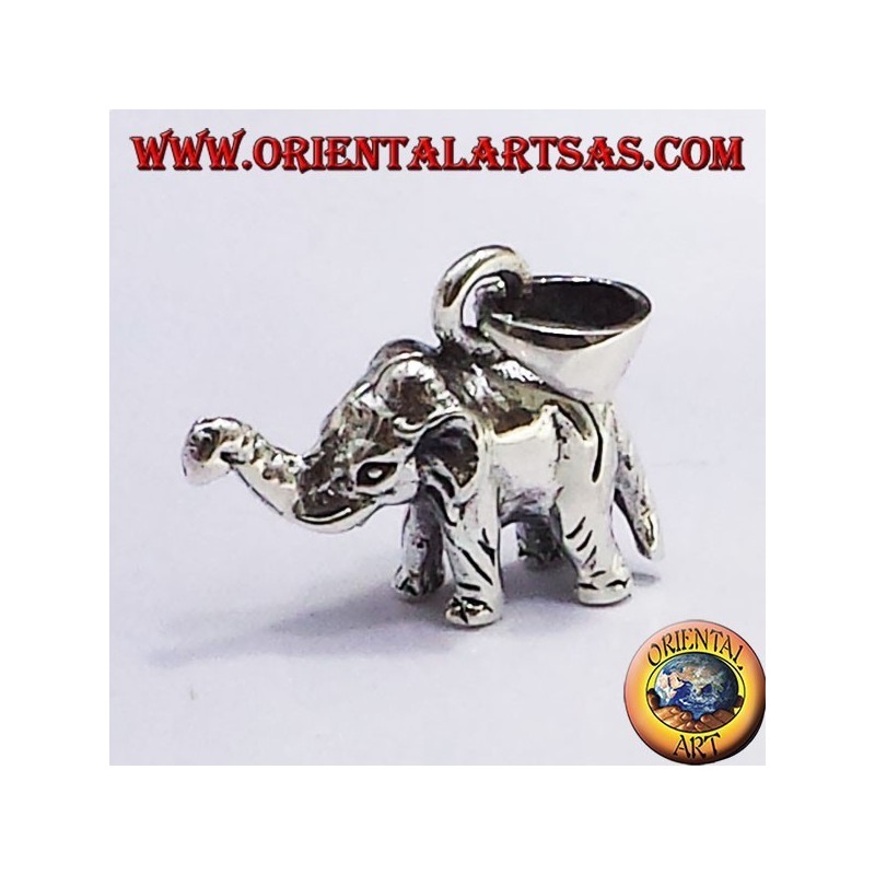 Silver pendant elephant (three-dimensional)