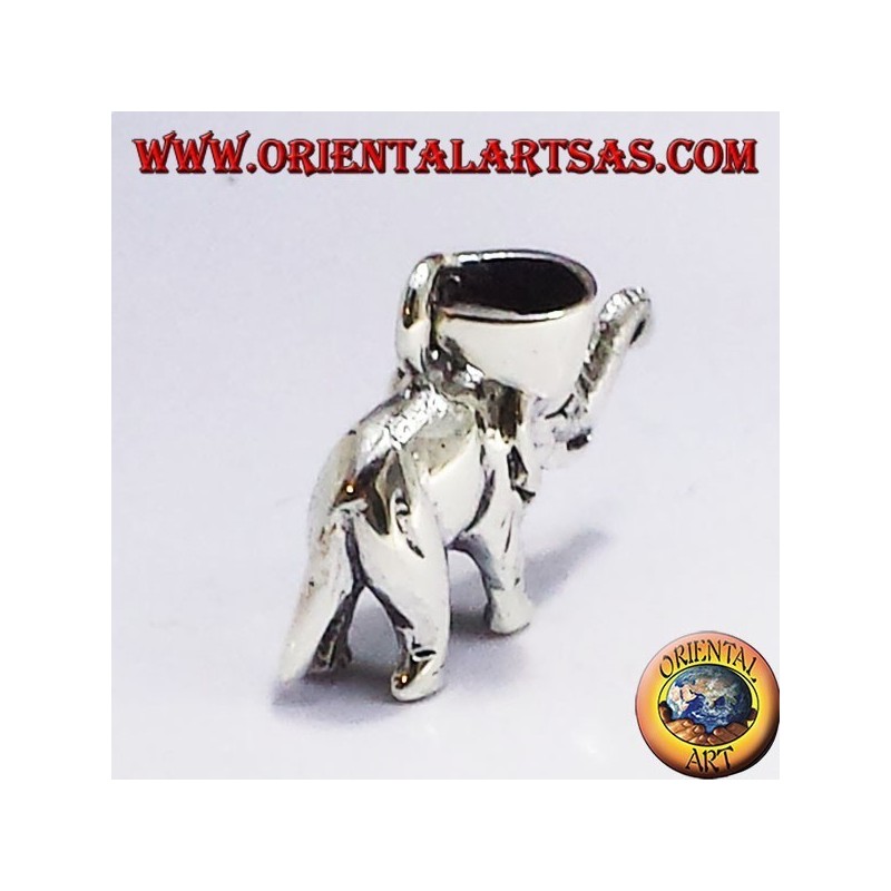 Ciondolo Elefante tridimensionale in argento