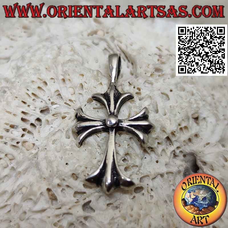 Silberanhänger, lateinisches Kreuz mit drei Endpunkten
