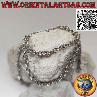 Collana in argento 925 ‰ ad anelli tondi lisci perpendicolari da 41 cm x 3 mm