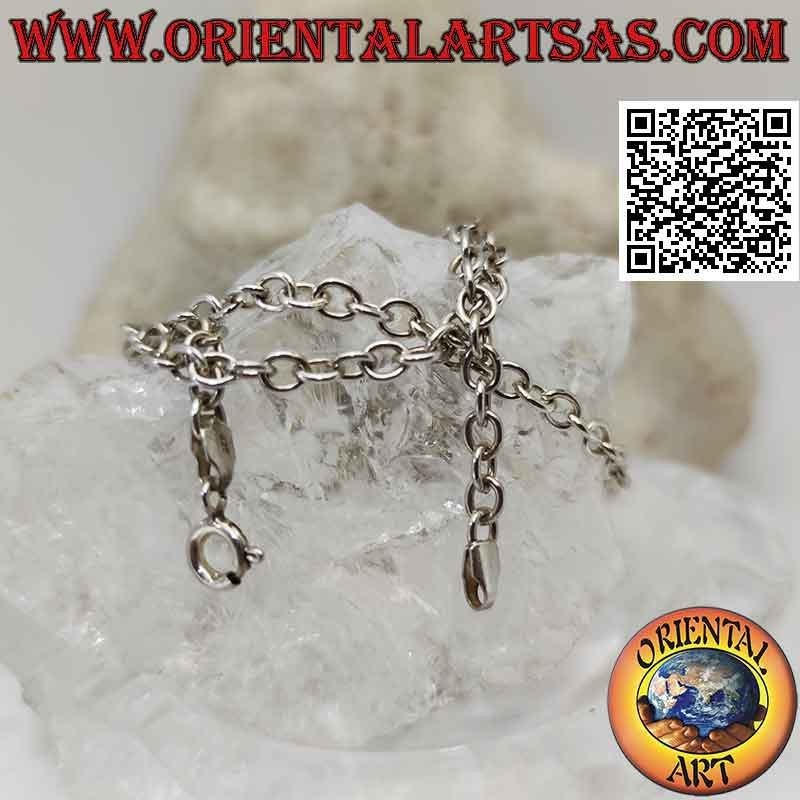 Collar de plata 925 ‰ con anillas redondas lisas perpendiculares de 41 cm x 3 mm