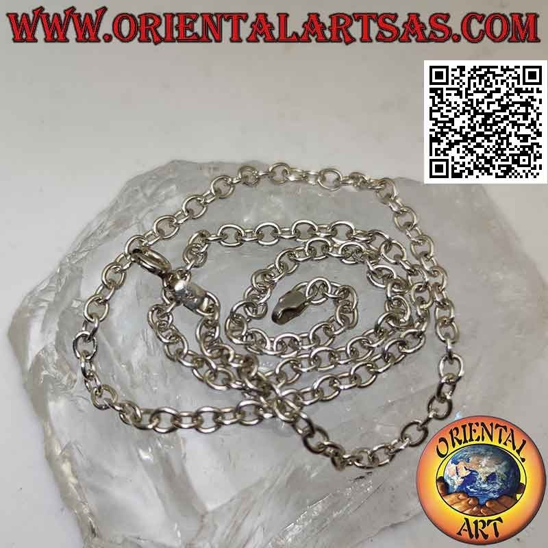 925 ‰ Silberkette mit 41 cm x 3 mm senkrechten glatten runden Ringen