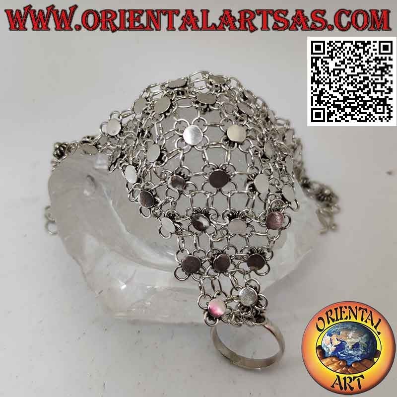 Kuss in 925 ‰ Silber, ganz aus kleinen Blumen zusammengesetzt