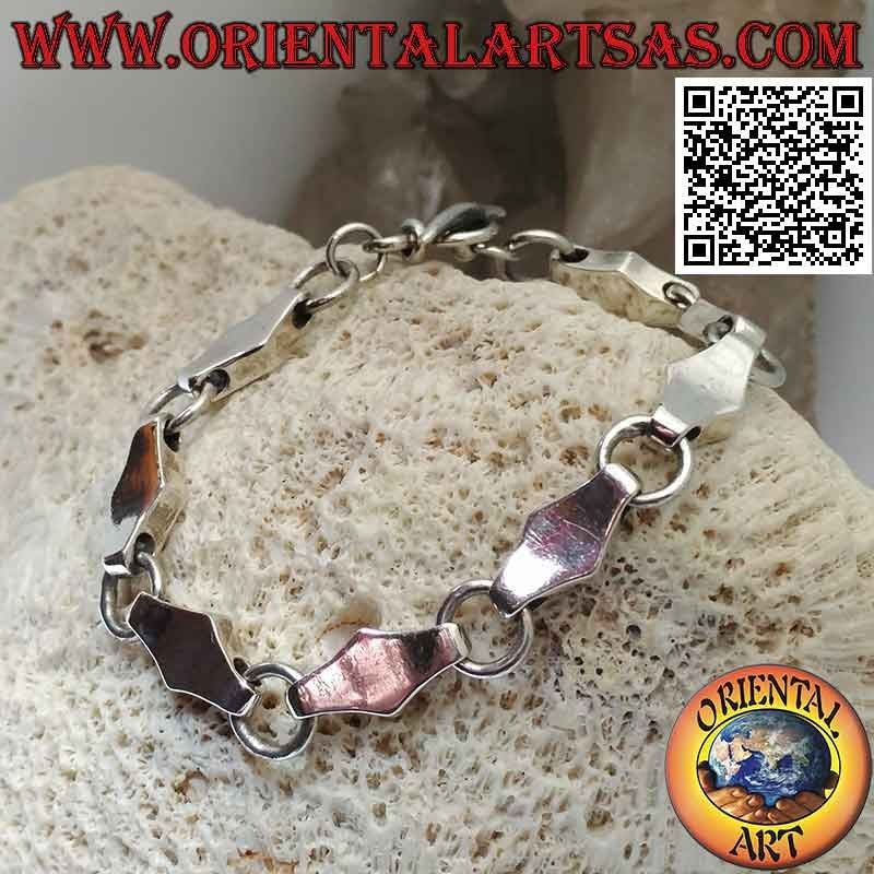 Bracciale Argento Catena Rombi 3D, Anelli Alternati | Oriental Art