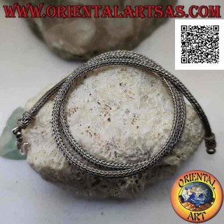 Collana in argento 925 ‰ a maglia snake indonesiano e chiusura con serpentina da 50,5 cm x 3 mm