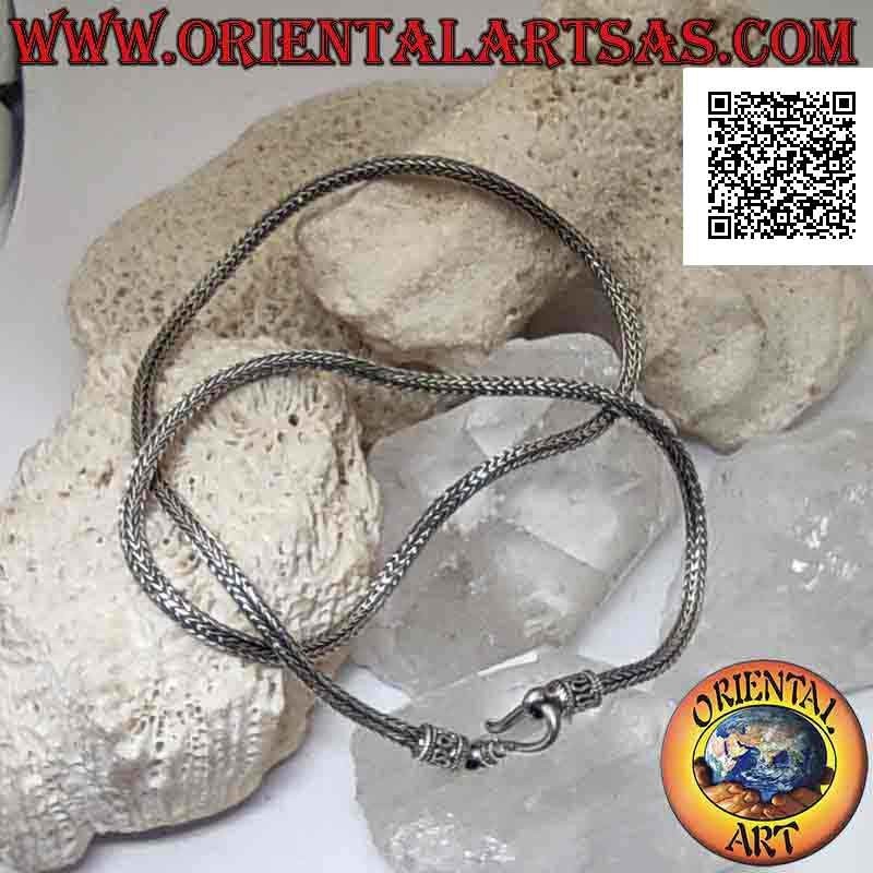 Collar de cadena de serpiente de Indonesia en plata 925 ‰ y cierre de serpentina de 50 cm x 2,8 mm