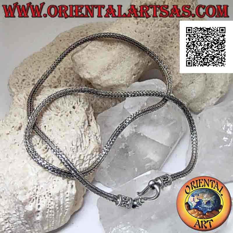 Indonesische Schlangenkettenkette aus 925 ‰ Silber und 50 cm x 2,8 mm Serpentinenverschluss