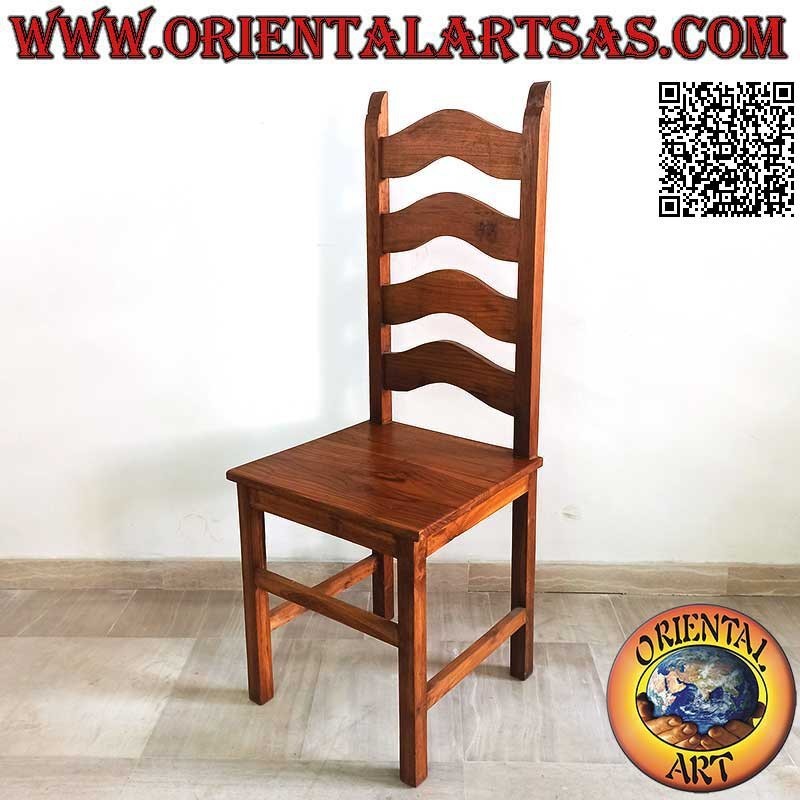 Chaise Dossier Haut Bois de Teck Style Impérial | Oriental Art