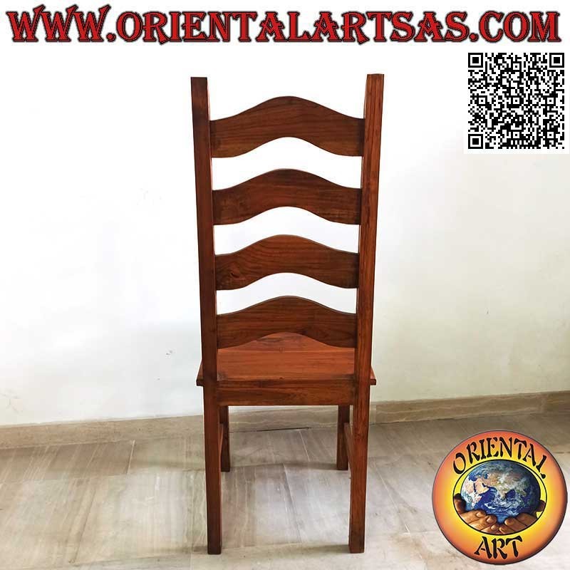 Chaise Dossier Haut Bois de Teck Style Impérial | Oriental Art