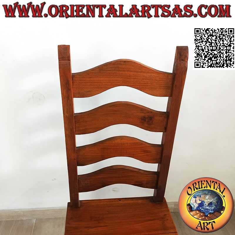 Sedia Schienale Alto Legno Teak Stile Imperiale | Oriental Art